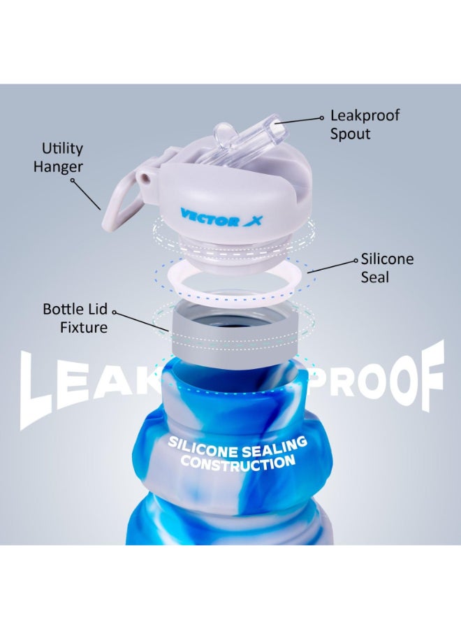 Vector X Flexible Portable Water Bottle with Flip Top Lid - Blue - Image 3